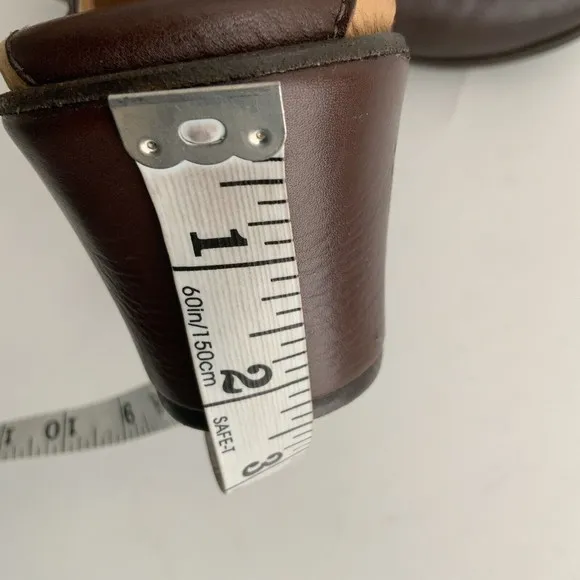 Frye Clogs Women Size 10M Brown Leather Slip-on Chunky Braid Studs Logo Shoes