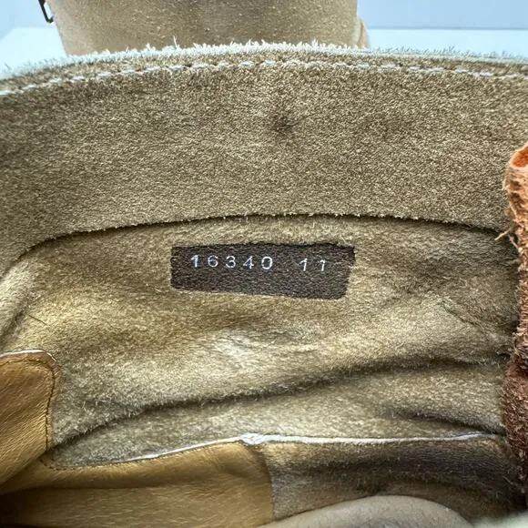 Frye Jamie Light Tan Distressed Leather Back Zip Western Ankle Boots Booties