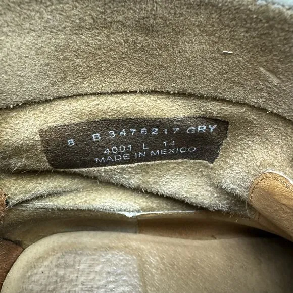 Frye Jamie Light Tan Distressed Leather Back Zip Western Ankle Boots Booties