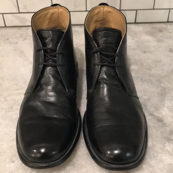 Frye Leather Boots Mens 11 Black Ankle Chukka Business Shoes Preppy Minimalist