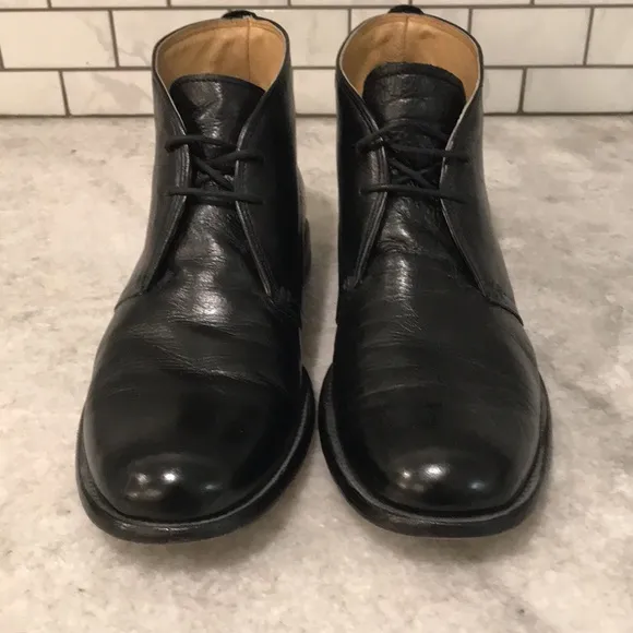 Frye Leather Boots Mens 11 Black Ankle Chukka Business Shoes Preppy Minimalist