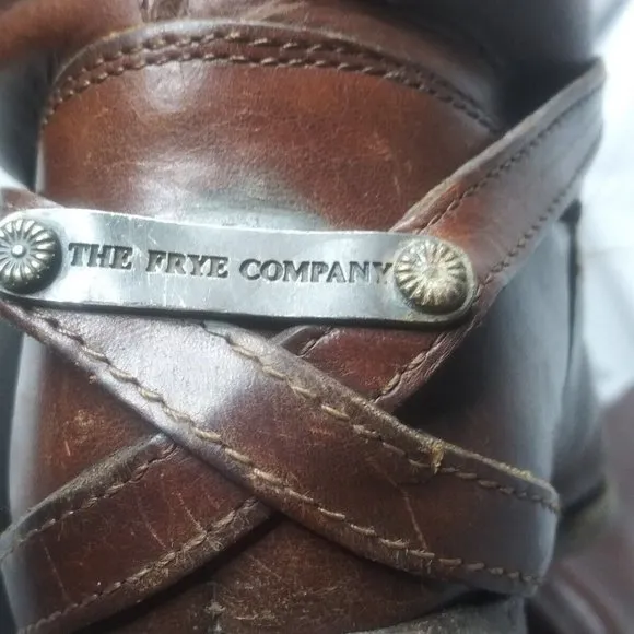 Frye Lindsay Riding Boots Chilli Brown Size 9 B