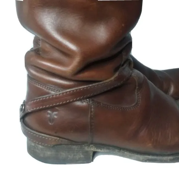 Frye Lindsay Riding Boots Chilli Brown Size 9 B