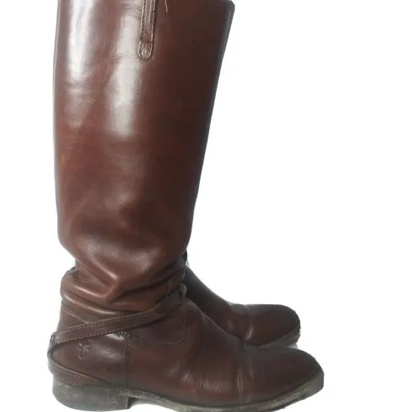 Frye Lindsay Riding Boots Chilli Brown Size 9 B