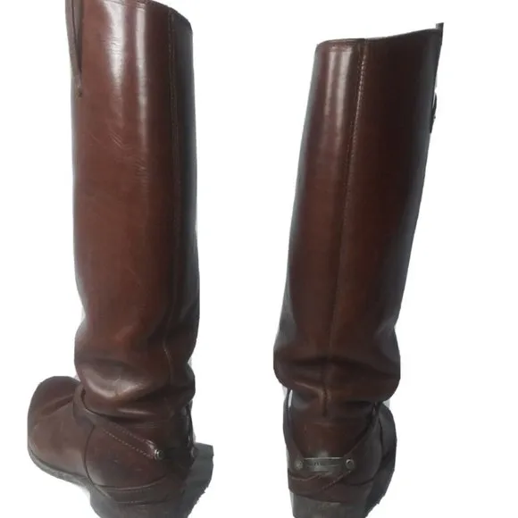 Frye Lindsay Riding Boots Chilli Brown Size 9 B