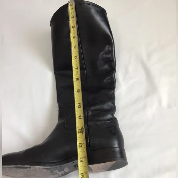 Frye Melissa Button 2 Black Leather Knee High Boots Riding Boots Size 7
