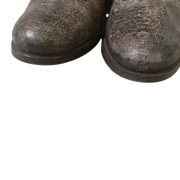 Frye Melissa Button Boots Chocolate Glazed Distressed Size 6.5 Western Boho