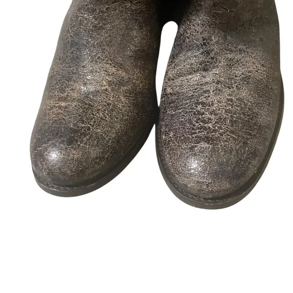 Frye Melissa Button Boots Chocolate Glazed Distressed Size 6.5 Western Boho