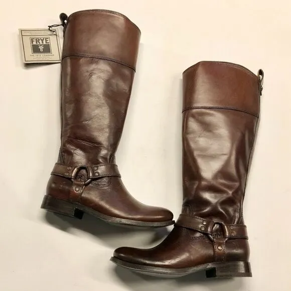 FRYE Melissa Harness Inside Zip Redwood Boots
