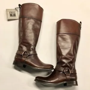 FRYE Melissa Harness Inside Zip Redwood Boots