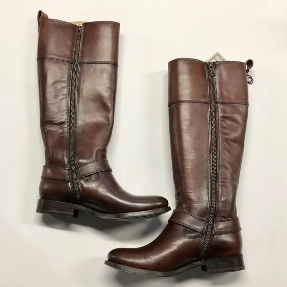 FRYE Melissa Harness Inside Zip Redwood Boots