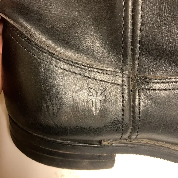Frye Men's Leather Size 10 Moto Engineer Boot Biker Buckle Mid Shaft Shoe Black