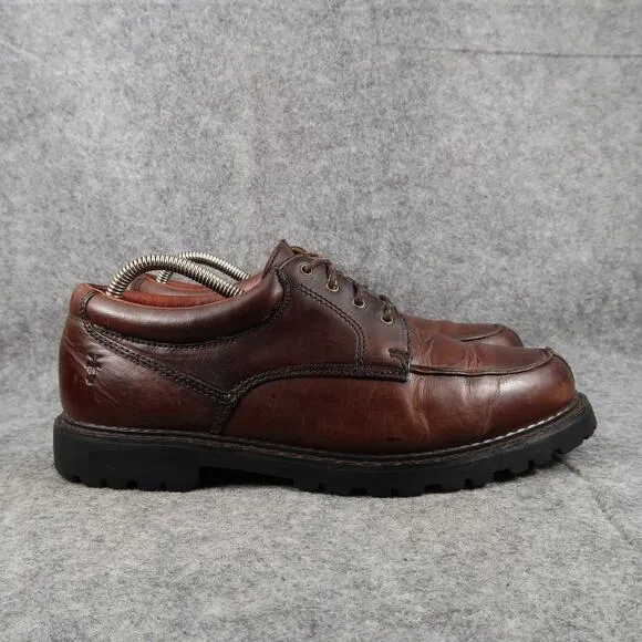 Frye Shoes Men 8.5 Oxford Derby Leather Roswell Dress Vintage Retro Brown Chunky