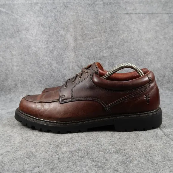 Frye Shoes Men 8.5 Oxford Derby Leather Roswell Dress Vintage Retro Brown Chunky