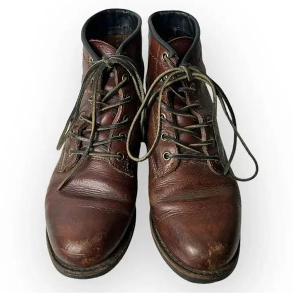 Frye Vintage Brown Leather 6 Hole Lace Up Boots 7