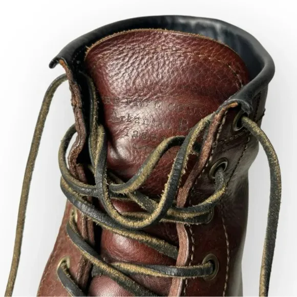 Frye Vintage Brown Leather 6 Hole Lace Up Boots 7
