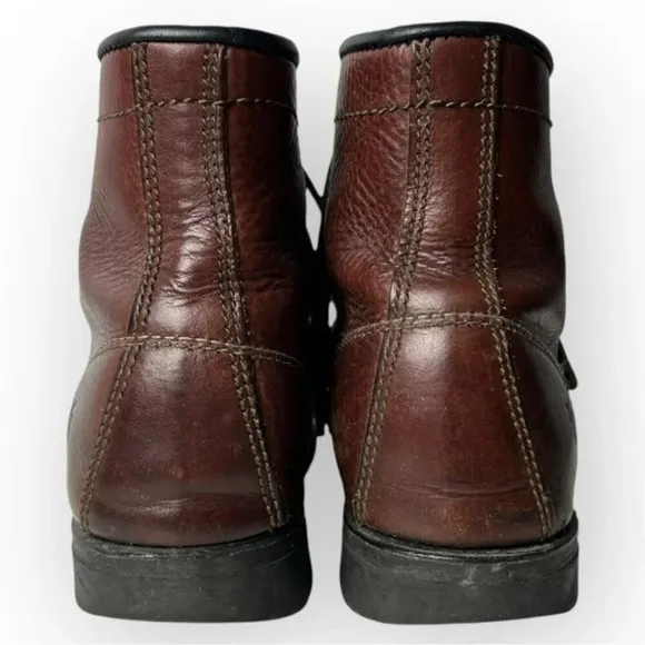 Frye Vintage Brown Leather 6 Hole Lace Up Boots 7