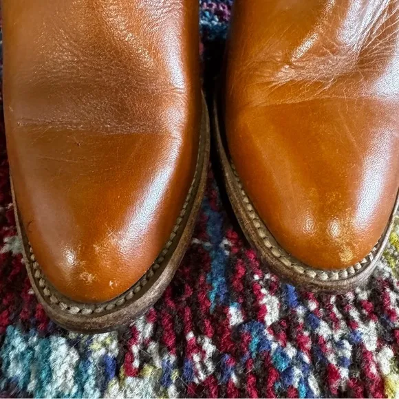 Frye Western Tan Leather Cowboy Boots