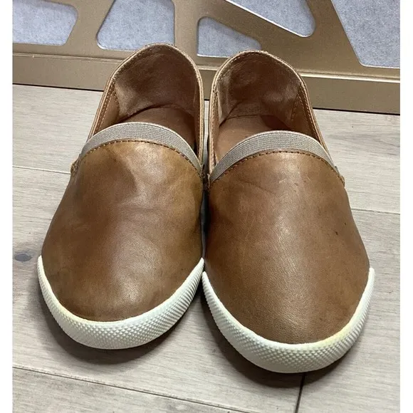 FRYE WOMEN Melanie Slip On LOAFERS FLATS SHOES COGNAC 7.5 M leather