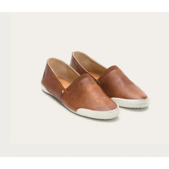 FRYE WOMEN Melanie Slip On LOAFERS FLATS SHOES COGNAC 7.5 M leather