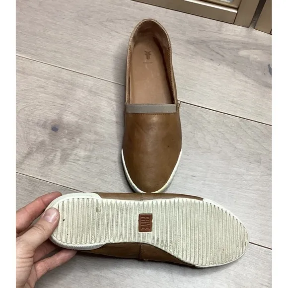 FRYE WOMEN Melanie Slip On LOAFERS FLATS SHOES COGNAC 7.5 M leather