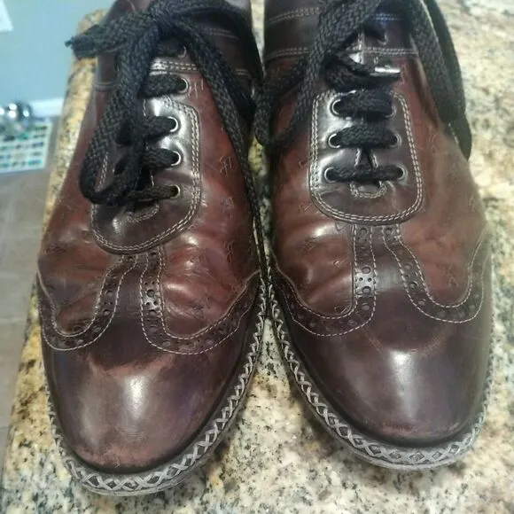 Galizio Torresi Sport Italian Mens 44 / US 10 Leather Brown Dress Shoes Wingtip