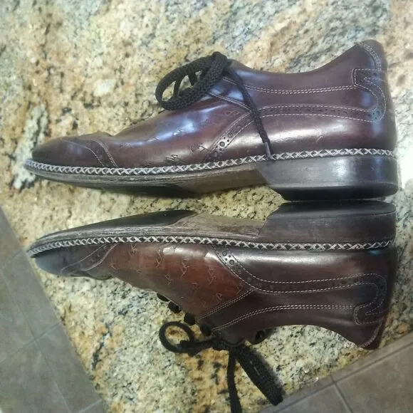 Galizio Torresi Sport Italian Mens 44 / US 10 Leather Brown Dress Shoes Wingtip