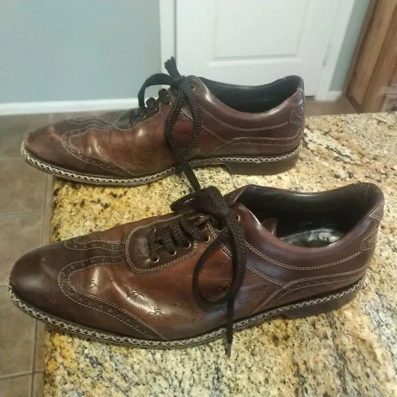 Galizio Torresi Sport Italian Mens 44 / US 10 Leather Brown Dress Shoes Wingtip