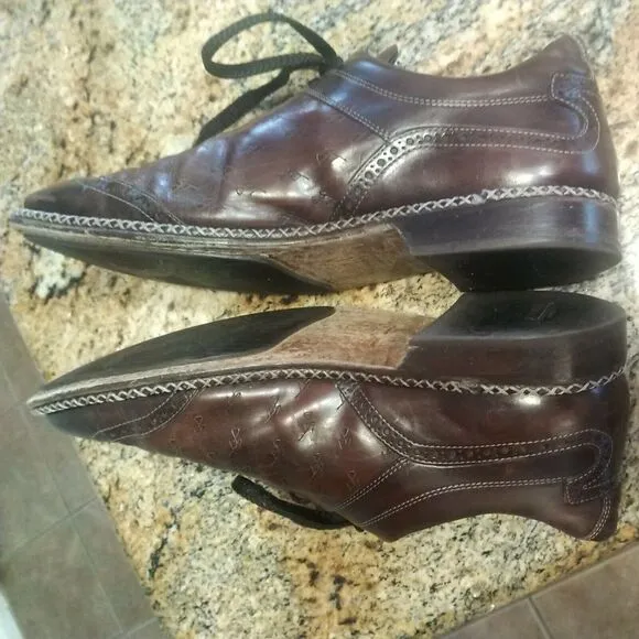 Galizio Torresi Sport Italian Mens 44 / US 10 Leather Brown Dress Shoes Wingtip