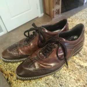 Galizio Torresi Sport Italian Mens 44 / US 10 Leather Brown Dress Shoes Wingtip