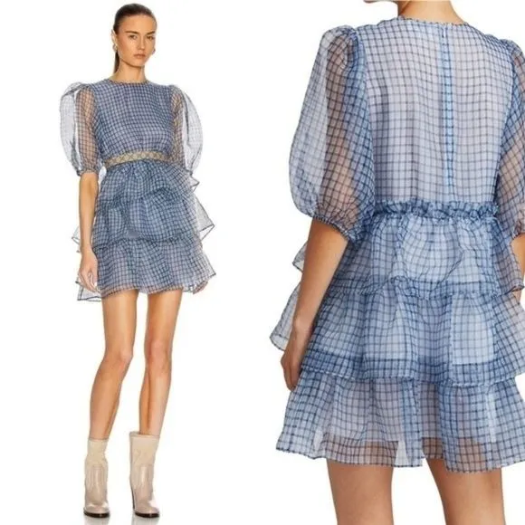 GANNI Organza Boho Mini Dress