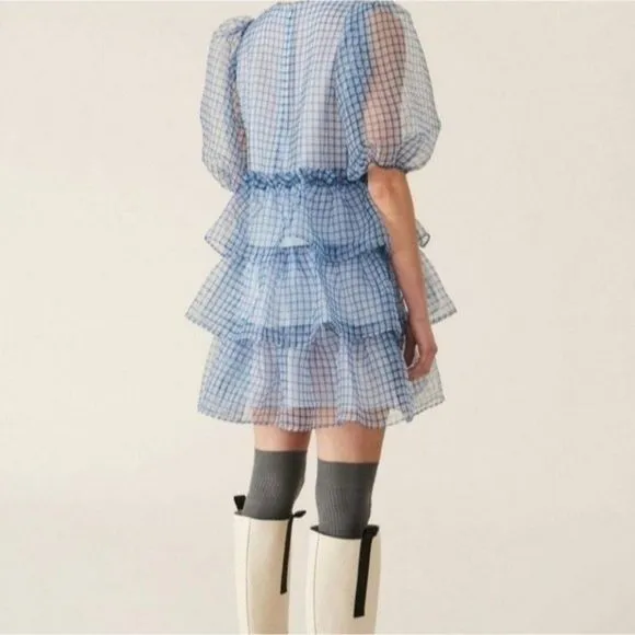GANNI Organza Boho Mini Dress