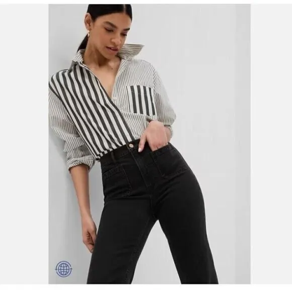 GAP High-Rise '70s Flare BOHO Black Jeans Size 14/32 TALL MSRP $90 sz 14T