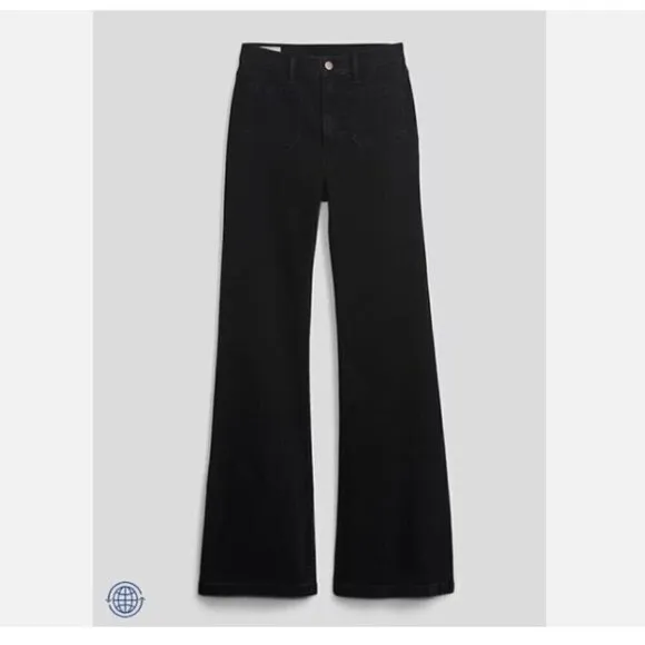 GAP High-Rise '70s Flare BOHO Black Jeans Size 14/32 TALL MSRP $90 sz 14T