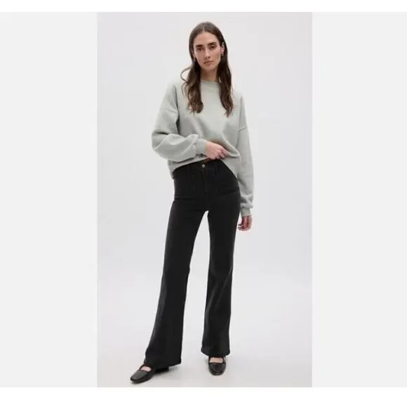 GAP High-Rise '70s Flare BOHO Black Jeans Size 14/32 TALL MSRP $90 sz 14T