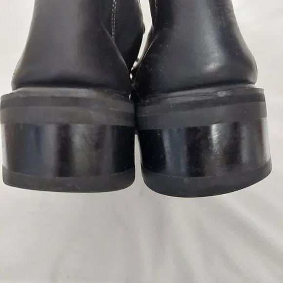 GBX Mens Sz 10M Black Leather Laced Chunky Platform Goth Punk Grunge Boots RARE!