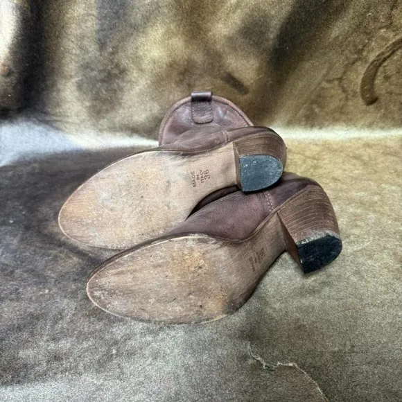Geste western boho faded taupe leather cowgirl slouch boots sz 36
