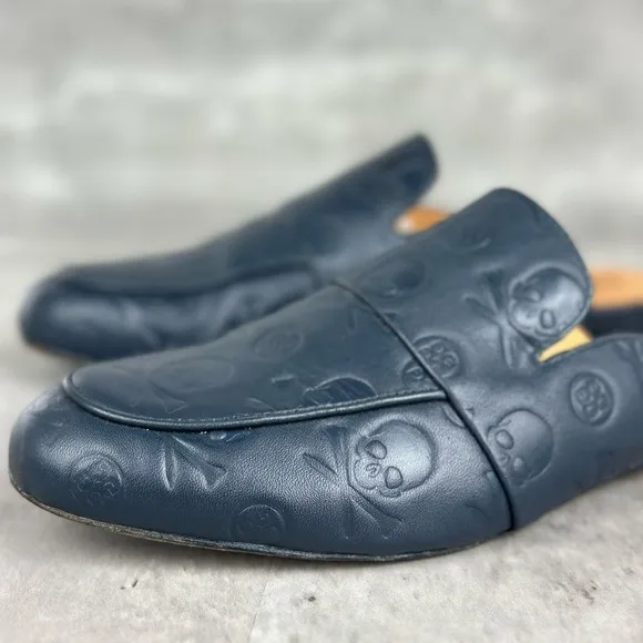 G/FORE Navy Skull &amp; Ts Mule Street Shoes Size 8.5