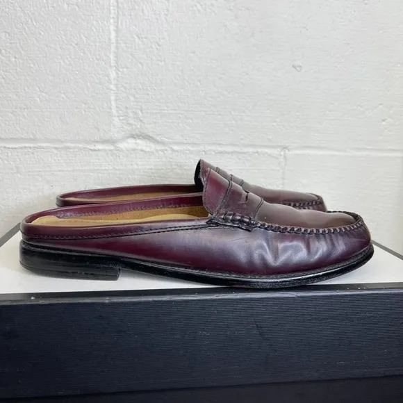 G.H. Bass Peggy Burgundy Leather Slip-On Loafers Size 7M