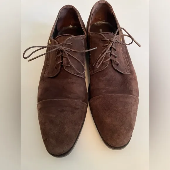 Giampiero Nicola Shoes Oxford Dress Brown Suede Italian Men's Size 40 EU 7 US