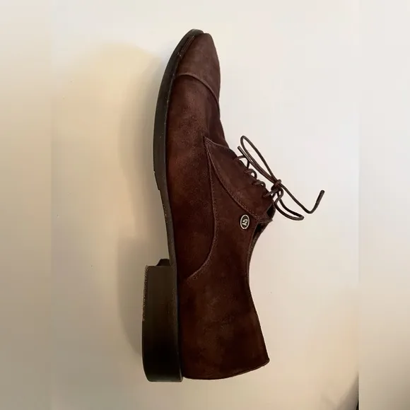 Giampiero Nicola Shoes Oxford Dress Brown Suede Italian Men's Size 40 EU 7 US