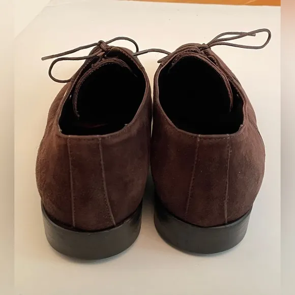 Giampiero Nicola Shoes Oxford Dress Brown Suede Italian Men's Size 40 EU 7 US