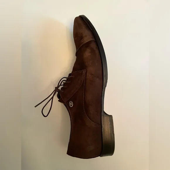Giampiero Nicola Shoes Oxford Dress Brown Suede Italian Men's Size 40 EU 7 US