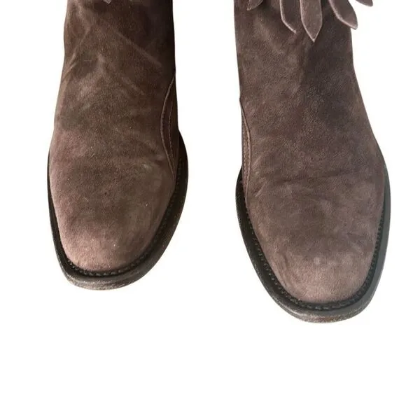 Gianni Barbato Brown Boho Festival Hippie Fringe Suede Cowboy Western Boots Wome