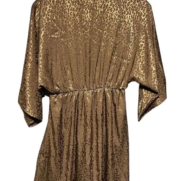 Gilli Bronze Animal Print Slip On Dress Small