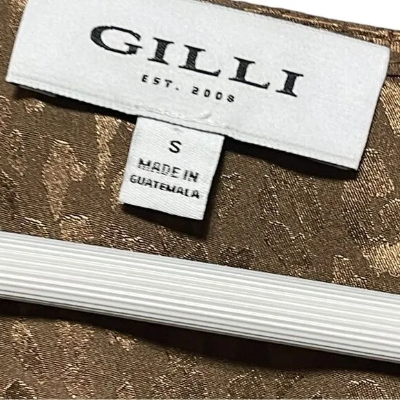 Gilli Bronze Animal Print Slip On Dress Small