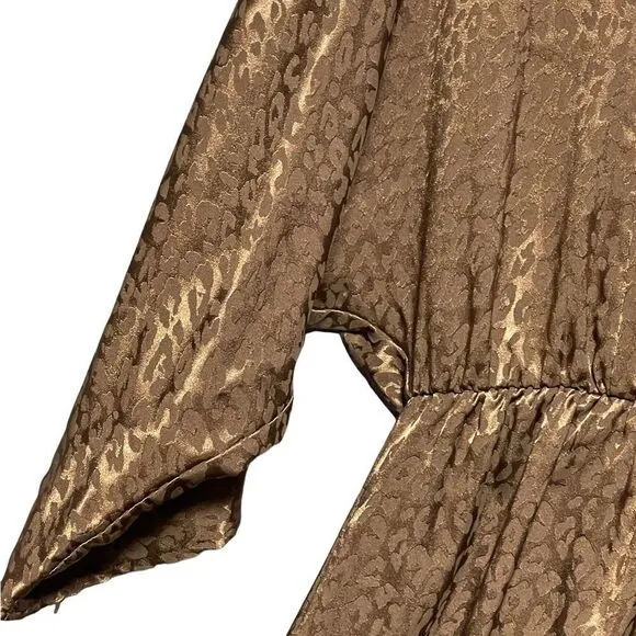 Gilli Bronze Animal Print Slip On Dress Small