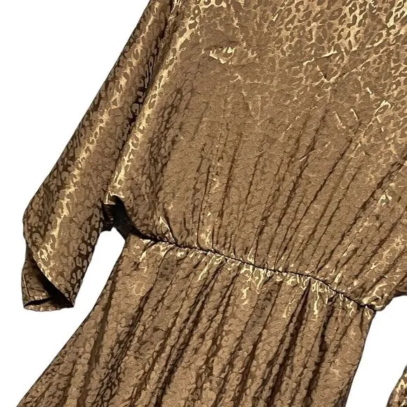 Gilli Bronze Animal Print Slip On Dress Small