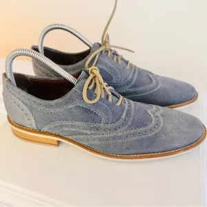 Giorgio Brutini Blue Suede Wing Oxford Shoes Size 8‎ Men