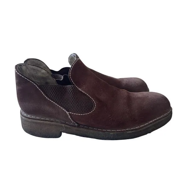 Giraudon Womens 12 Suede Blundstone Slip On Shoes Chunky Lug Sole Boots Brown
